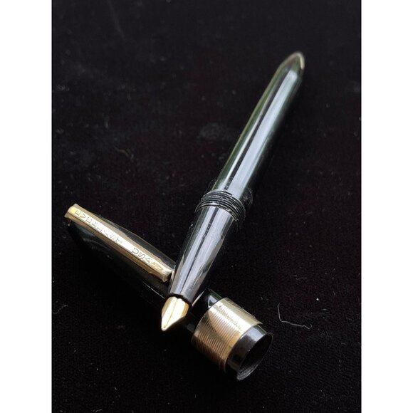 Vtg Everlast Fountain Pen with 14K Gold Plated Nib Black Body Writing Instrument - Picture 2 of 5